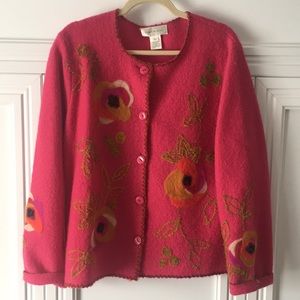 Susan Bristol XLhand embroidered 100% wool jacket